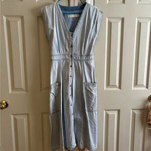 Happy X Nature Light Wash Denim MIDI Dress